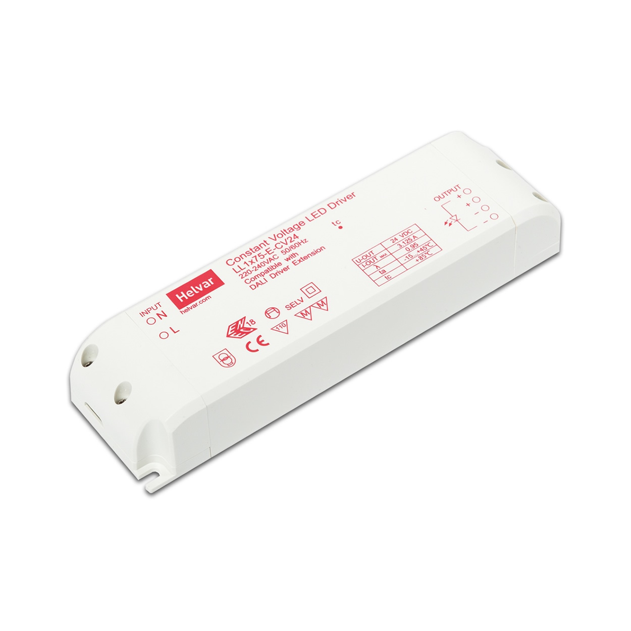 Helvar Constant Voltage LED Driver 75W (LL1x75ECV24) Lightmoves