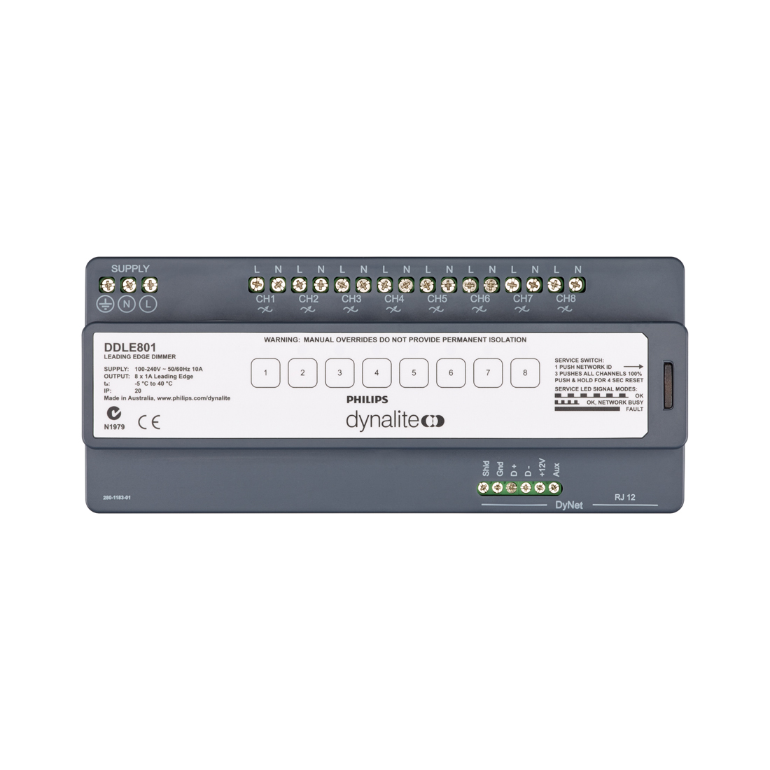 Philips Dynalite Leading Edge Dimmer Controller 8Ch (DDLE801) Lightmoves