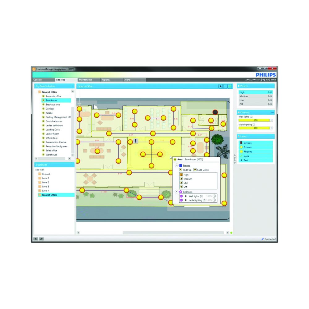 Philips Dynalite EnvisionManager Screenshot
